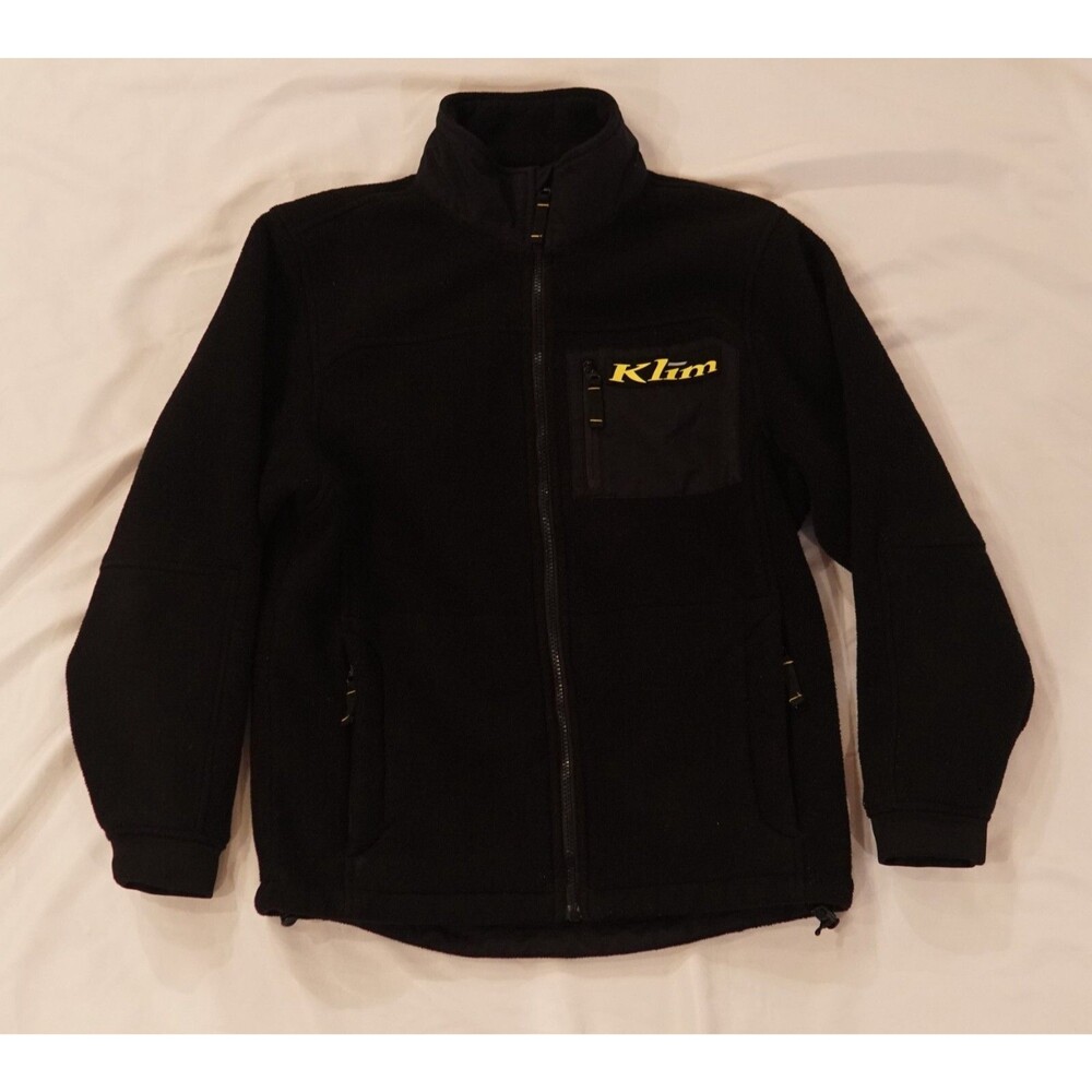 Klim Soft Fleece Jacket Mens Small Black Logo Midweight Outdoor Winter Sports